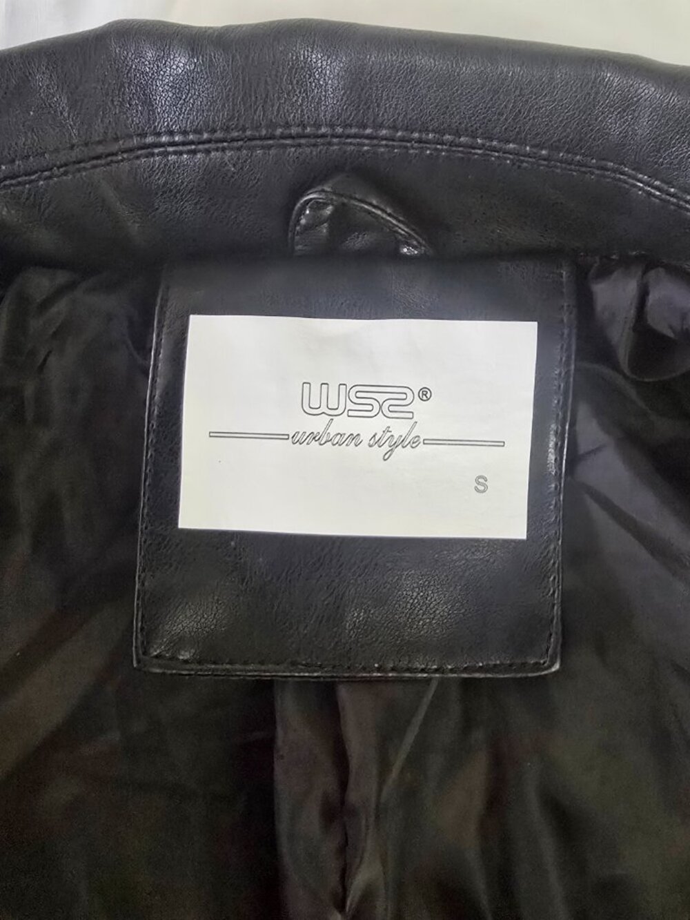 WSZ Women’s Black Moto Jacket Faux Leather Belted Biker Jacket Size Small NWT - Picture 6 of 12